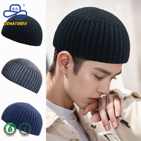Personnalisation de chapeaux : Bonnet Docker court en tricot côtelé, style Hip Hop, unisexe, hiver, 3 couleurs, pour promotion streetwear, OEM, marque privée