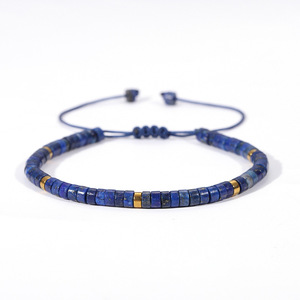Bracelet en perles de lapis-lazuli naturel, unisexe, bijoux faits à la main, cadeau, origine Yiwu YM-0298-2 - Product Image 2