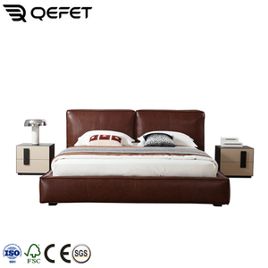 <span class=keywords><strong>Letto</strong></span> <span class=keywords><strong>Matrimoniale</strong></span> Imbottito in Vera Pelle di Lusso Moderno Queen King Size 1.8 2.0m con <span class=keywords><strong>Testiera</strong></span> - Product Image 2