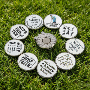 Marqueurs de golf populaires et tendance, colorés, en métal durable, avec impression de logo, marqueurs de positionnement pour balles de golf - Product Image 1