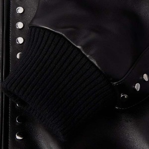 بيع بالجملة OEM شعار مخصص ملابس الشارع نمط البونك سحاب نظيفة تناسب رصع بو الجلود سترة الانتحاري - Product Image 5