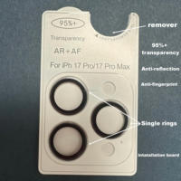 Protection d'objectif d'appareil photo en verre trempé HD transparente AR AF pour iPhone 11 12 13 14 15 16 17 Pro Max Plus