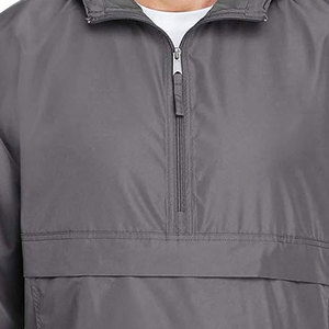 Low MOQ Custom Canvas Stand Collar Front Logo Waterproof Zipper Eco-Friendly Lightweight Breathable Windproof Rain <b>Jacket</b> - Product Image 6