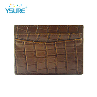 Porte-cartes portable haut de gamme en cuir de crocodile vert, multi-fentes, portefeuille fin pour téléphone, idéal pour les voyages, les affaires et l'usage quotidien (hommes et femmes)