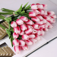 1 pièce de fleurs artificielles tulipes, tiges de tulipes en PU au toucher réel pour arrangements floraux de mariage, décorations de fête et de bureau pour la fête des mères