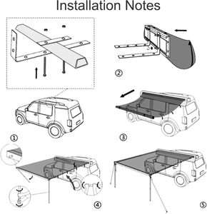 Auvent latéral pliable en PVC pour voiture <span class=keywords><strong>de</strong></span> camping, imperméable, avec lumières LED, en gros, en stock - Product Image 5