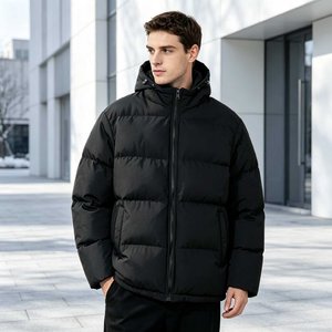 Giacca Invernale da Uomo con Cappuccio Stile Hip-hop High Street, Design Antivento, Rivestimento Tinta Unita, Direttamente dalla Fabbrica - Product Image 4