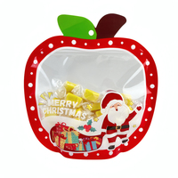 Sachets Doypack de Noël en forme de pochette avec fenêtre, en stock, pour emballage alimentaire, sachets plastiques à fermeture éclair pour snacks, emballage alimentaire ZipLock
