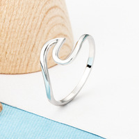 Anneaux de vague de mer, bijoux de doigt de surf océanique, anneau de surf en argent sterling 925 pour femmes, cadeau pour surfeur