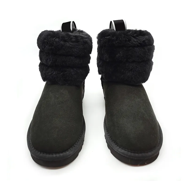 Custom Classic Winter Warm Genuine Leather Upper 100% Australia Sheepskin Fur Lining Ankle Wool Snow Boots for Wome