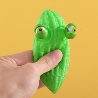 Jouets tendance pour enfants Jincan : Nouveaux jouets à presser en PVC en forme de melon amer pour enfants