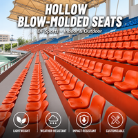Chaises de stade en plastique moulé par soufflage, dossier creux, pour gradins fixes, vente en gros DF Sports