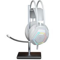 Produit phare Casque de jeu PC Casque 7.1 avec lumière LED LEAVEN G70 Bass Stéréo Casque filaire Blanc