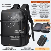 Mochila de Gran Capacidad Antirrobo, Bolsa Impermeable con Compresión al Vacío Personalizada, Mochila para Portátil de Viaje y Negocios