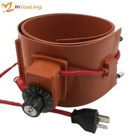 Calentador de Tambor de Silicona Flexible de Alta Eficiencia, Banda Calefactora Impermeable de 200L con Controlador Digital de Temperatura