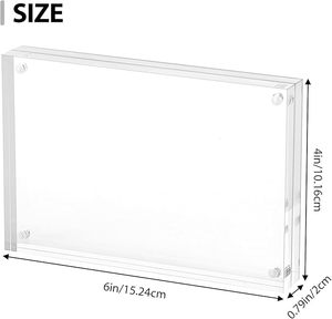 Cadre <span class=keywords><strong>photo</strong></span> magnétique en acrylique N52 double face transparent résistant aux UV 5x7 avec logo personnalisé, support d'affichage d'images de bureau, taille personnalisée - Product Image 2