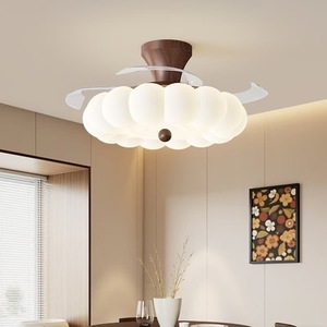 Ventilateur de plafond LED Dongbao avec design floral invisible pour chambre et salle à manger - Product Image 2
