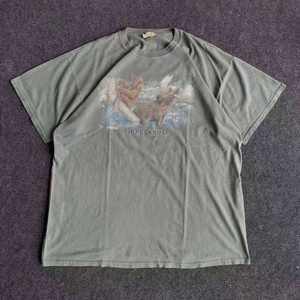 เสื้อยืดผู้ชายทรงโอเวอร์ไซส์ผ้าฝ้ายลายกราฟิกธรรมชาติริมน้ำแม่น้ำ ทิปเปแคนโอ แบร์ มูส แคนู ริเวอร์ วินเทจ ลุคทำเก่า - Product Image 1
