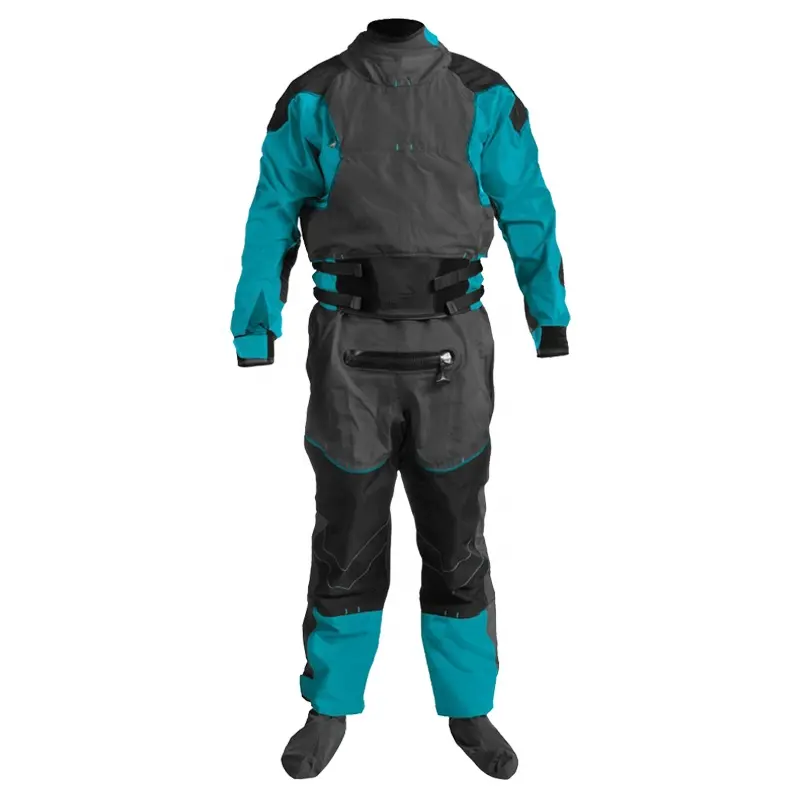 Wholesale 3 Layer Waterproof Breathable Freediving Drysuit for Kayak with Exhaust Construction Latex+Neoprene Gaskets Dry Suit