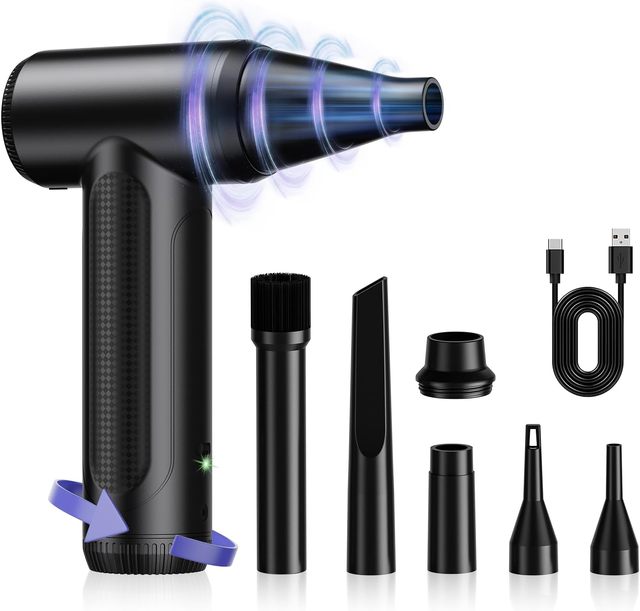Electric Compressed Air Duster for Computer Keyboard Electronics Cleaning Compressed air Gun 110000RPM Air Blower