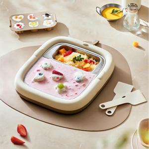 Little Bear Hand Crank Ice <b>Cream</b> <b>Maker</b> Stainless Steel Manual DIY For Children Off White CX-JE028 - Product Image 1