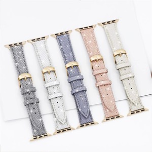 <span class=keywords><strong>Bracelet</strong></span> en <span class=keywords><strong>cuir</strong></span> pailleté pour <span class=keywords><strong>Apple</strong></span> <span class=keywords><strong>Watch</strong></span> 49 mm, 44 mm, 40 mm, 41 mm, 45 mm, <span class=keywords><strong>bracelet</strong></span> intelligent pour iWatch Series <span class=keywords><strong>8</strong></span>, 7, 6, SE, 5, 4, <span class=keywords><strong>bracelet</strong></span> Flash - Product Image 1