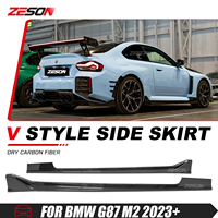 Extensions de jupes latérales ZESON en fibre de carbone sèche style V pour BMW M2 G87 Competition XDrive Coupé Gauche Droite 2023+