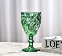 Verres à vin en cristal gaufré vintage colorés, coupe diamant, personnalisables multicolores, pour mariages, fêtes, promotions