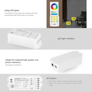 Fut044 lựa chọn thay thế fut043a + miboxer mi ánh sáng điều khiển từ xa RF receiver 2.4 gam không dây 4-Zone RGBW LED Strip điều khiển - Product Image 2