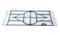 Table pliante en plastique de 180 cm (6 pieds), pliable en deux, table de camping portable, table de pique-nique extérieure, table de banquet avec poignée