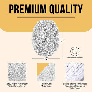 V040, venta al por mayor, fundas universales de microfibra de felpa para asiento de inodoro para baño, <span class=keywords><strong>tapa</strong></span> de inodoro, lavable a máquina para el hogar - Product Image 2