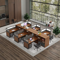 Cabines de bureau modernes en bois pour 6 personnes Bureau de travail en MDF pour la maison ou l'école pour le mobilier  bureau