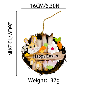 Decoración Colgante de Madera Ecológica al por Mayor, Anillo de Madera con Diseño de Conejo de Pascua, Decoración <span class=keywords><strong>3D</strong></span> de Madera para Pascua - Product Image 5