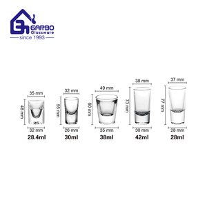 Gobelet à vin en verre, à fond épais, de 40ml, droit, classique, pour tir normal, verrerie d'alcool, pour fête, vente en gros, 3 pièces - Product Image 6