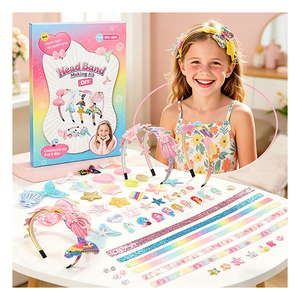 Children <b>Headband</b> Art Kit Make Own Fashion Hairbands Mermaid Wings Gems Ribbons Creative Holiday Gift Pack Toy - Product Image 2