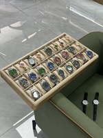 Boîte de rangement et de présentation rectangulaire multi-positions et multi-niveaux pour montres et bijoux, 24 compartiments, avec emballage cadeau