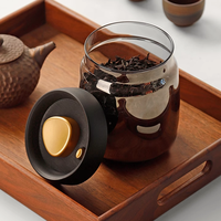 Pot de conservation sous vide en verre borosilicate rond Thankhot avec couvercle hermétique en plastique, boîte de rangement alimentaire hermétique pour grains de café
