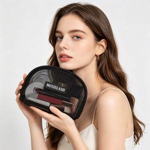 Bolsa de Maquillaje Portátil de Viaje, Bolsa de Aseo Duradera, Bolsa de Cosméticos con Cierre de Malla y Logotipo Personalizado para Mujer - Product Image 4