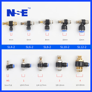 วาล์วควบคุมการไหลแบบนิวแมติก SL8 02 ตัวควบคุมความเร็วแบบปรับได้สำหรับการใช้งานกับแก๊สแรงดันสูง - Product Image 5