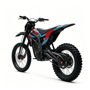 Motocicleta Eléctrica Todoterreno con Diseño <span class=keywords><strong>de</strong></span> Contraste Rojo y Azul, Horquillas Delanteras Invertidas Negras Reforzadas, Calibradores Rojos y Neumáticos <span class=keywords><strong>de</strong></span> Gran Profundidad - Product Image 3