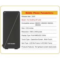 Assemblage de cadre d'écran OLED intérieur/extérieur pour téléphone mobile OnePlus 8T, modèle 1267
