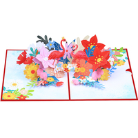 Nouveau design écologique 3D Pop-up Card Flamingo Retirement Life for All pour les fêtes d'anniversaire Noël Stylish Animal Paper