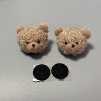 Décoration de casque en forme de tête d'animal en peluche, mignonne, amovible, lapin ou ours, à dégagement rapide, accessoires pour moto et ski