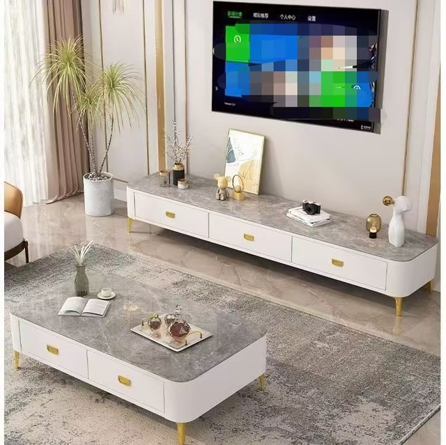 Wooden TV Stand Cabinet Designs Living Room Furniture for Small Space Metal TV Rack Modern Home Furniture TV Cabinet Table