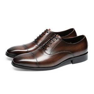 Men's Genuine Leather Waterproof Breathable Shoes Pointed Toe Business Lace-Up Oxford Style Wedding Theme - Product Image 6