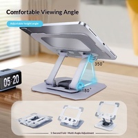 Support de tablette pliable réglable en hauteur, entièrement métallique, rotatif, pour iPad, ordinateur, téléphone, bureau, support d'ordinateur pliable