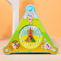 Bloques de Construcción Montessori para el Desarrollo del Pensamiento Lógico, Caja de Juguetes Educativos Tempranos Multifuncionales con Reloj, Gran Venta
