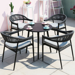 Ngoài Trời Mặt Trời Bảo Vệ Acrylic Dây Đan Hiện Đại Có Thể Gập Lại Bàn Và Ghế Kết Hợp Đồ Nội Thất - Product Image 3