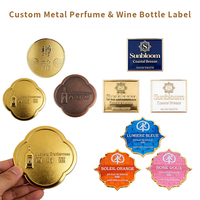 Étiquettes personnalisées en métal pour bouteilles de parfum et de vin, étiquettes artisanales en émail gaufré, plaques décoratives de luxe pour bouteilles de parfum, pour l'image de marque