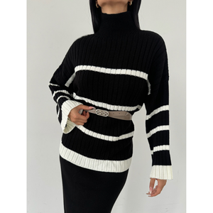 Ensemble jupe et pull en tricot à col de pêcheur pour femmes, série 1500 - Product Image 4